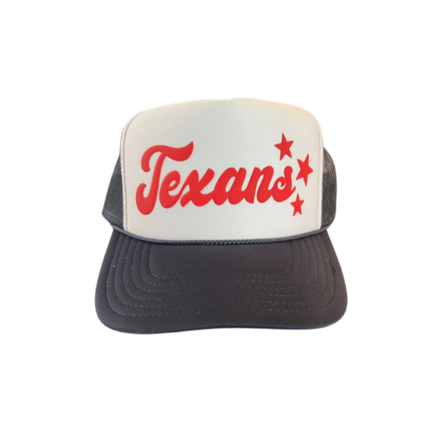 Texans Trucker Hat | Script Logo with Stars | stevi.co