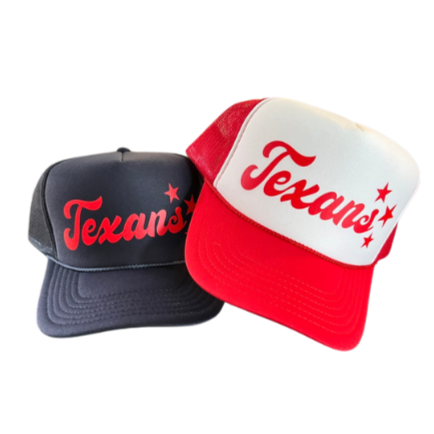 Texans Trucker Hat | Script Logo with Stars | stevi.co