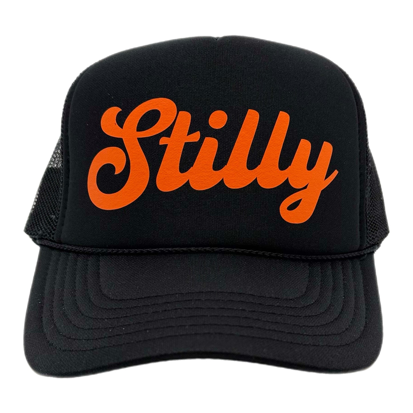 “Stilly” foam trucker hat with breathable mesh back and snap closure—perfect for showing hometown pride, college game days, and casual everyday style.