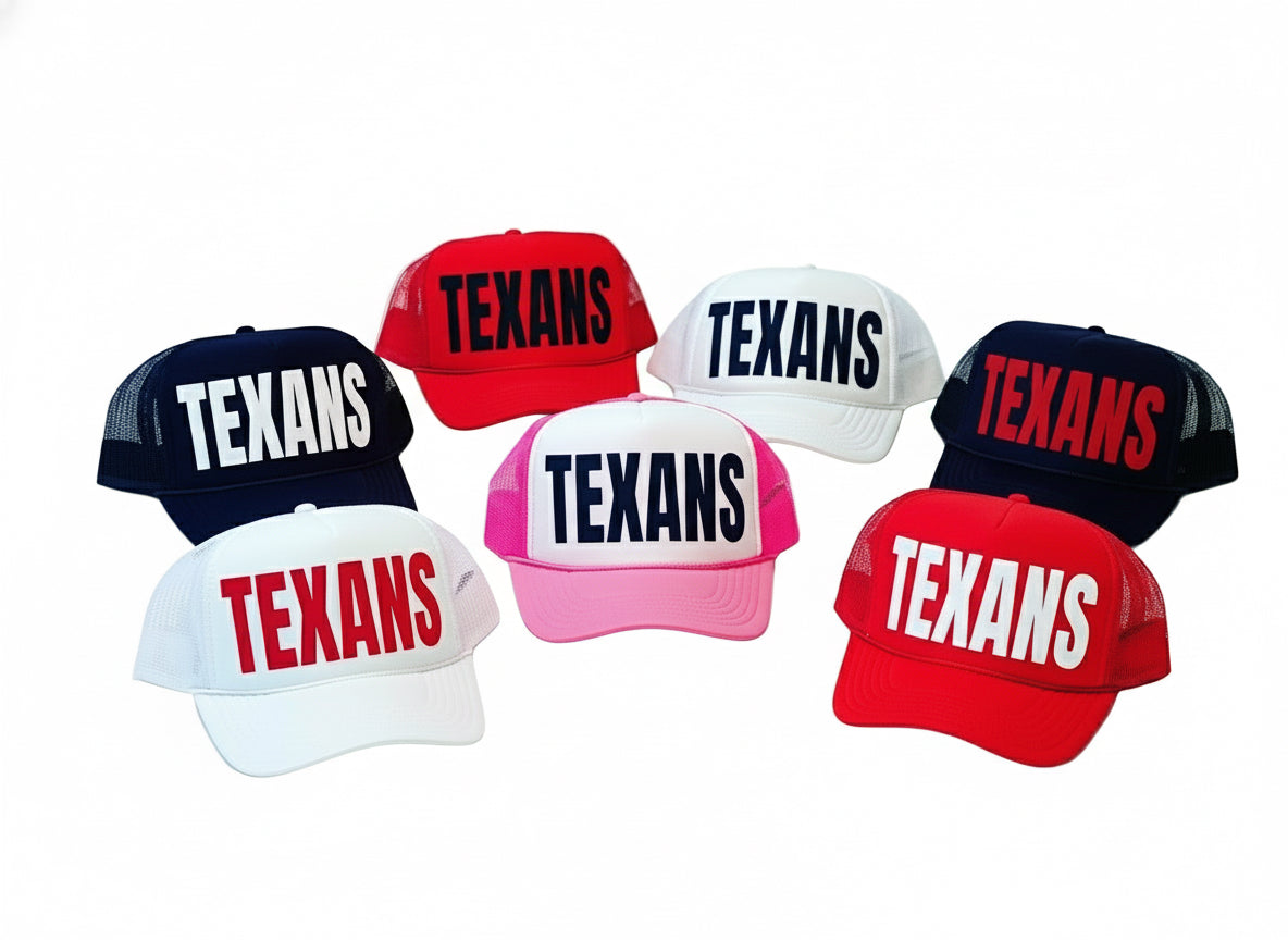 TEXANS Trucker Hat | Bold Block Font Game Day Style | stevi.co