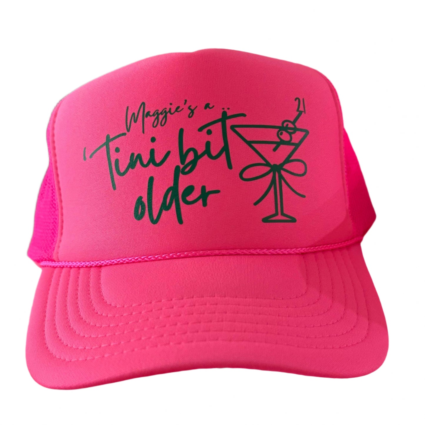 TINI Bit Older Birthday Trucker Hat | Birthday Martini Hat | stevi.co
