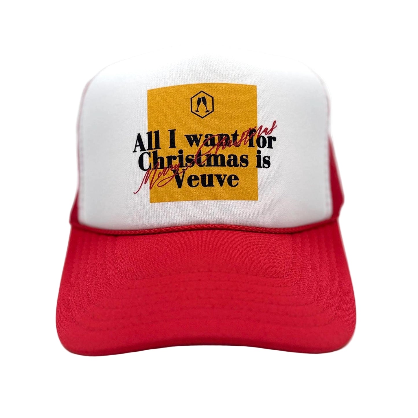 Adjustable mesh snapback Christmas trucker hat