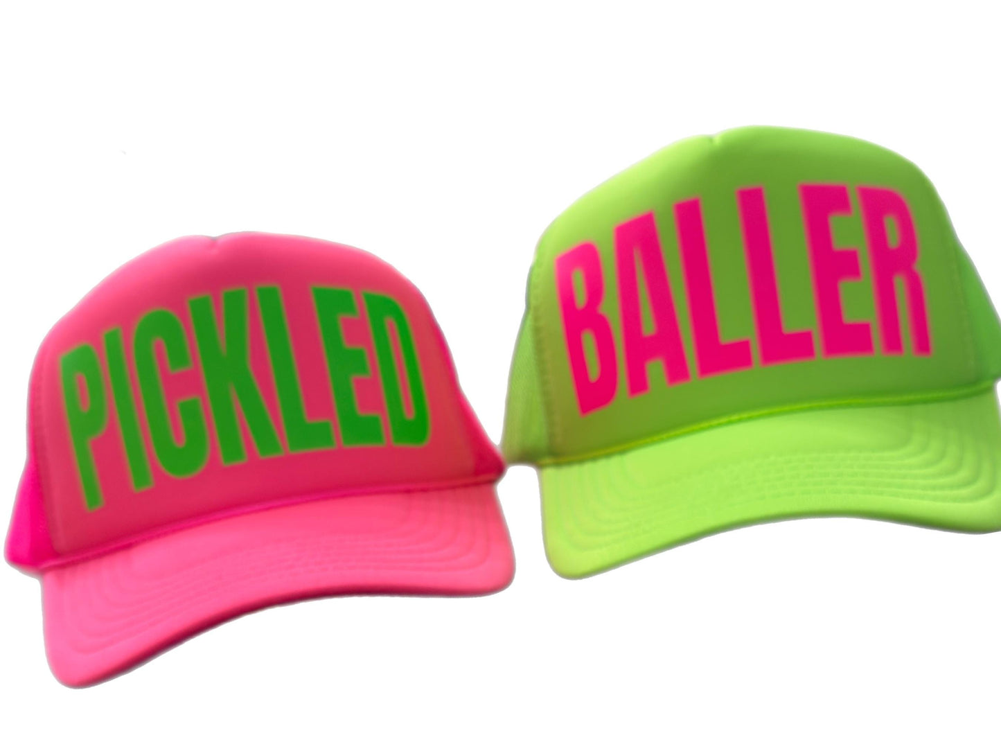 Pickled Trucker Hat | Neon Pickleball Snapback | Tournament Team Gift | Funny Pickleball Cap