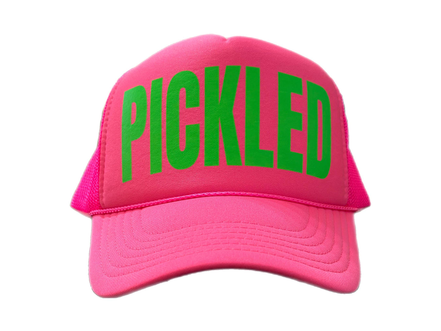 Pickled Trucker Hat | Neon Pickleball Snapback | Tournament Team Gift | Funny Pickleball Cap