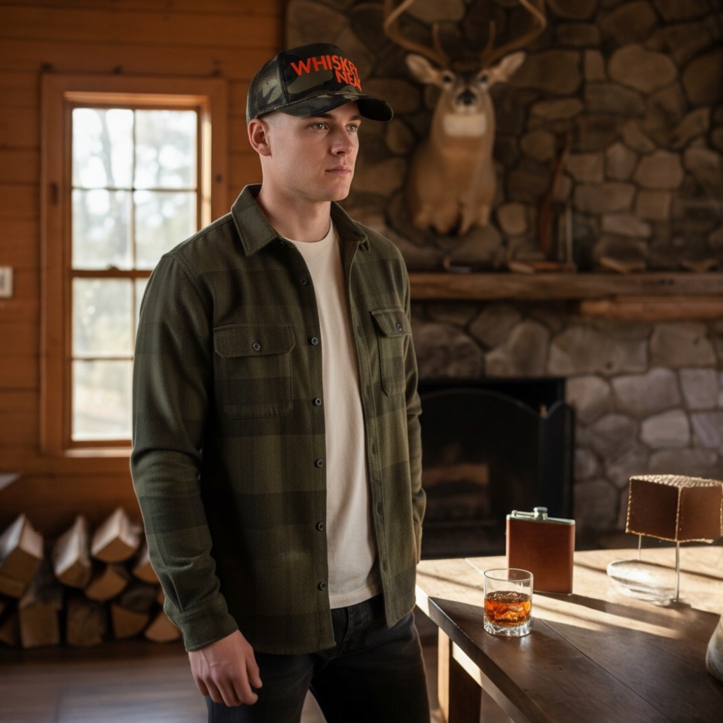 Whiskey Neat Trucker Hat – Otto Foam Snapback for Whiskey Lovers