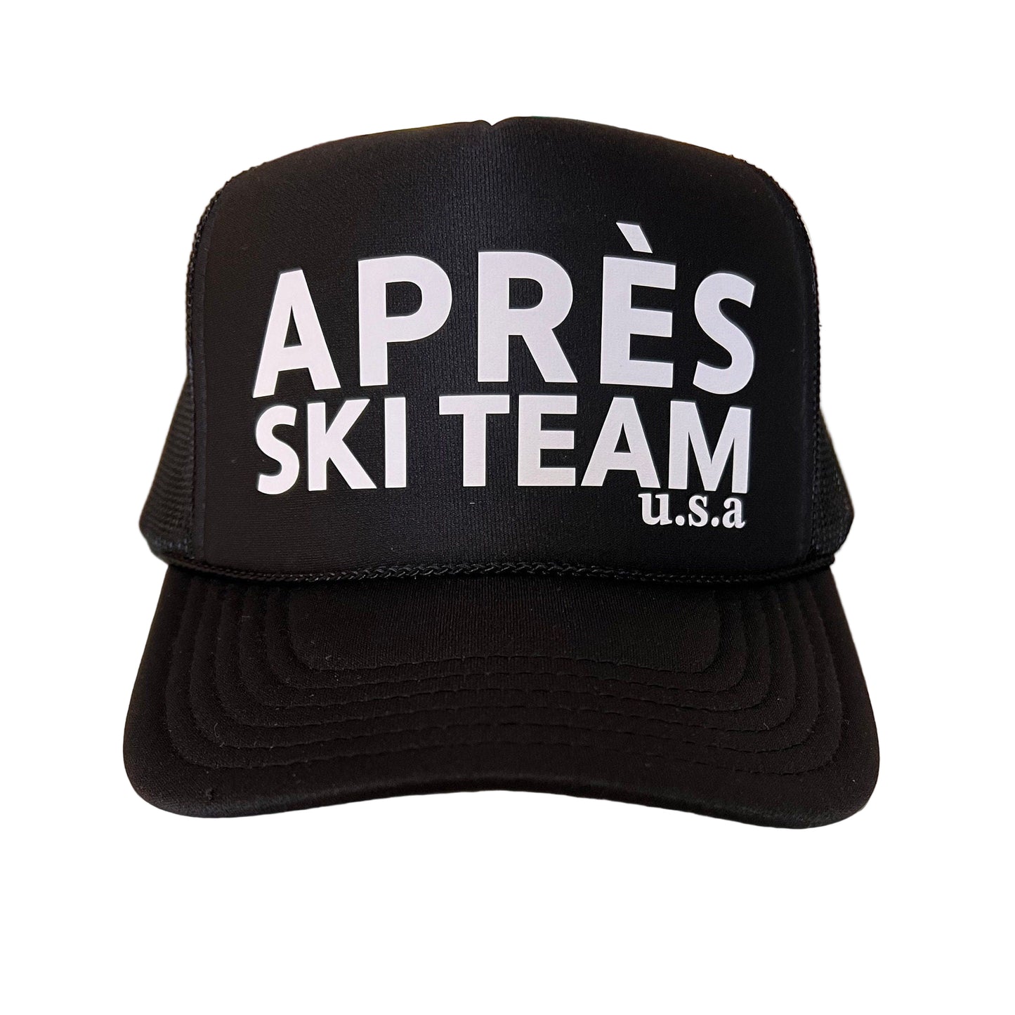 Après Ski Team Trucker Hat — Retro Rope Mesh Snapback