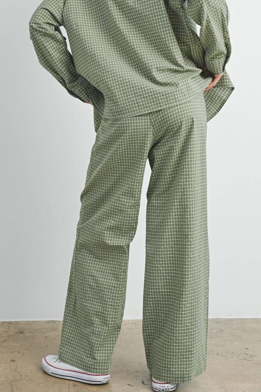 DRAWSTRING CHECK PANTS