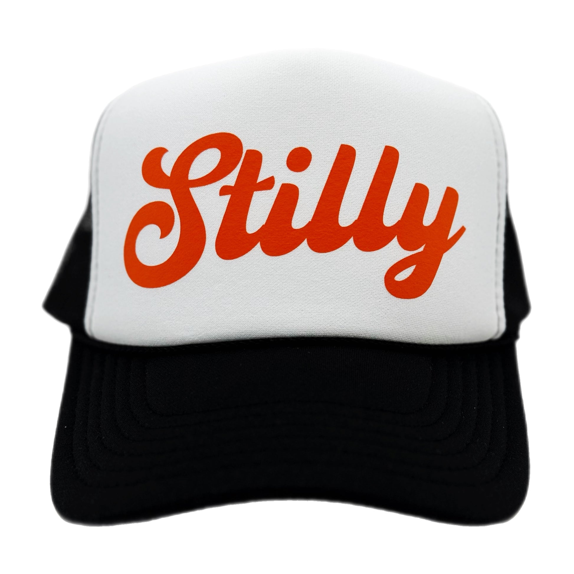 “Stilly” foam trucker hat with breathable mesh back and snap closure—perfect for showing hometown pride, college game days, and casual everyday style.