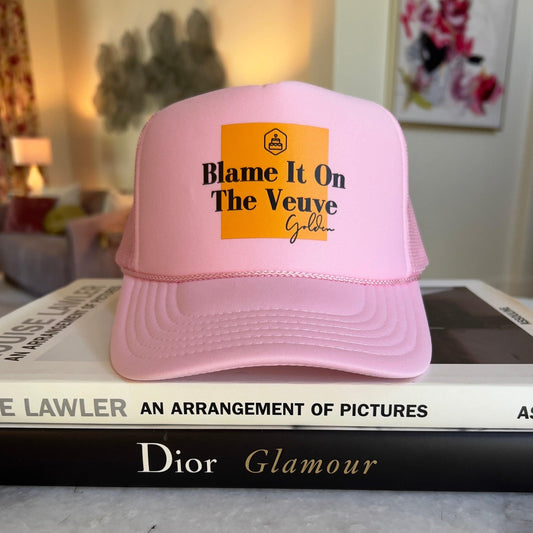 Veuve Birthday Trucker Hat | Customizable Champagne Cap | Golden Birthday Gift