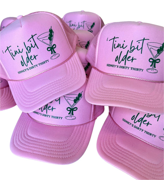 TINI Bit Older Birthday Trucker Hat | Birthday Martini Hat | stevi.co