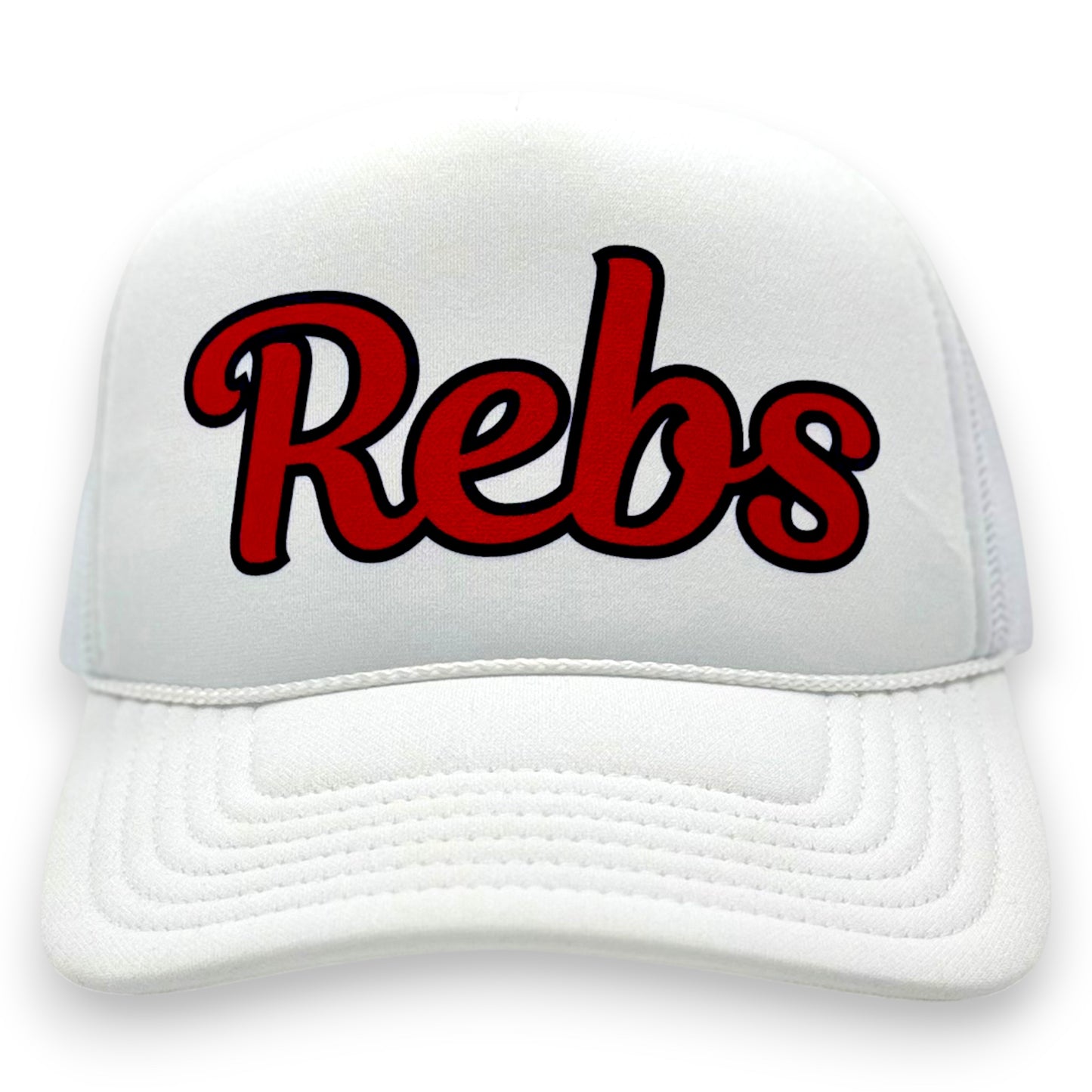Rebels “Rebs” Trucker Hat | Red & Blue College Spirit Hat by stevi.
