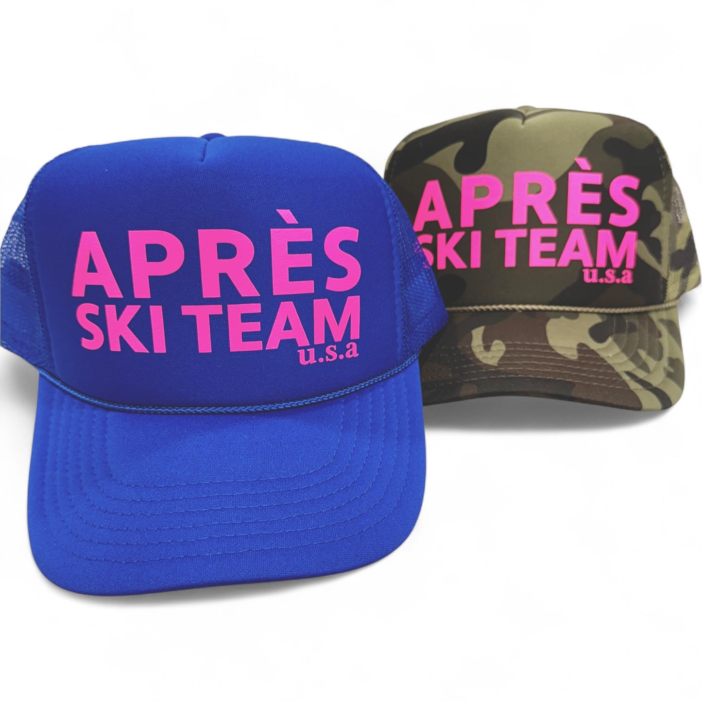 Après Ski Team Trucker Hat — Retro Rope Mesh Snapback