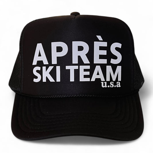 Après Ski Team Trucker Hat — Retro Rope Mesh Snapback