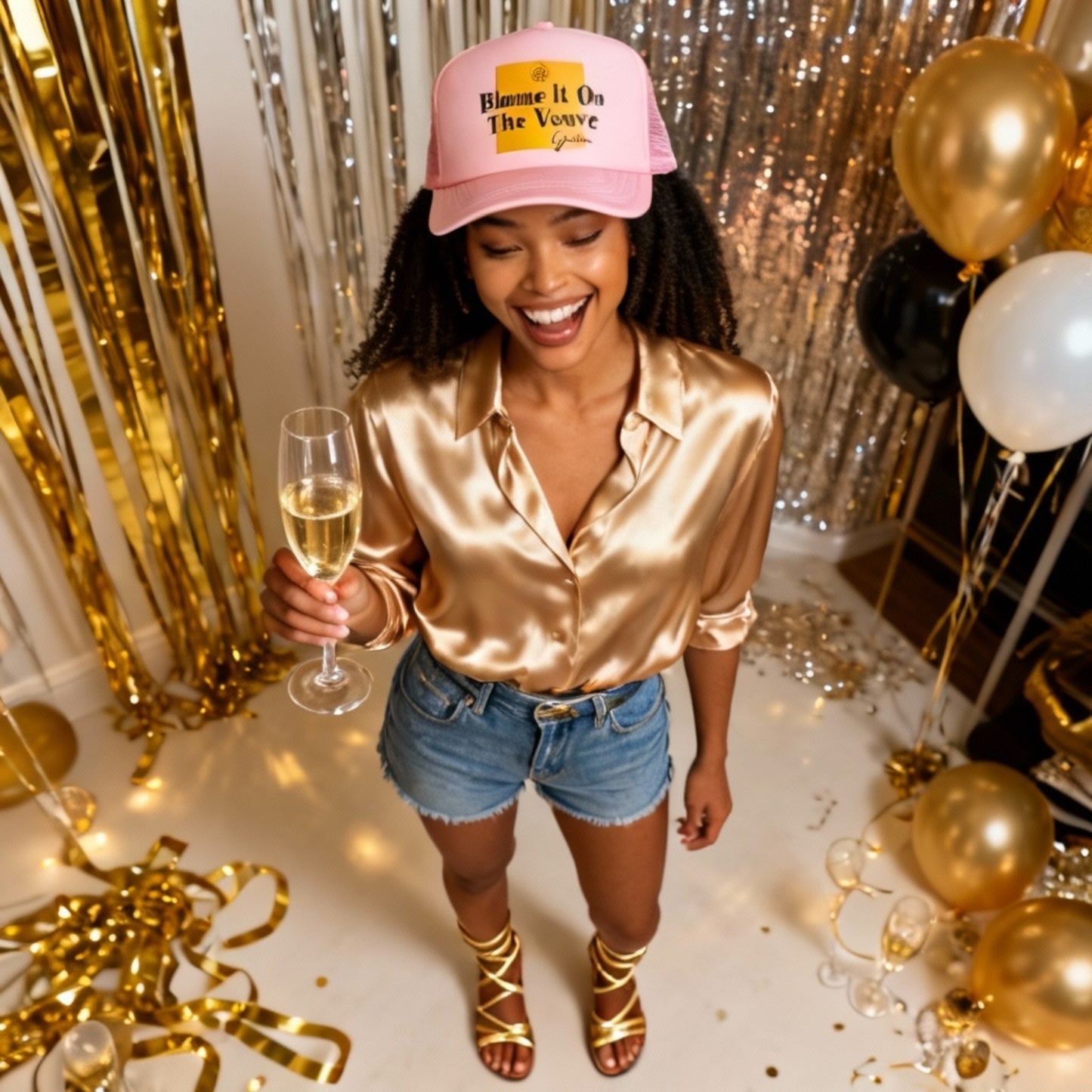 Blame It on the Veuve Trucker Hat | Champagne Lover Gift | Bachelorette Party Cap