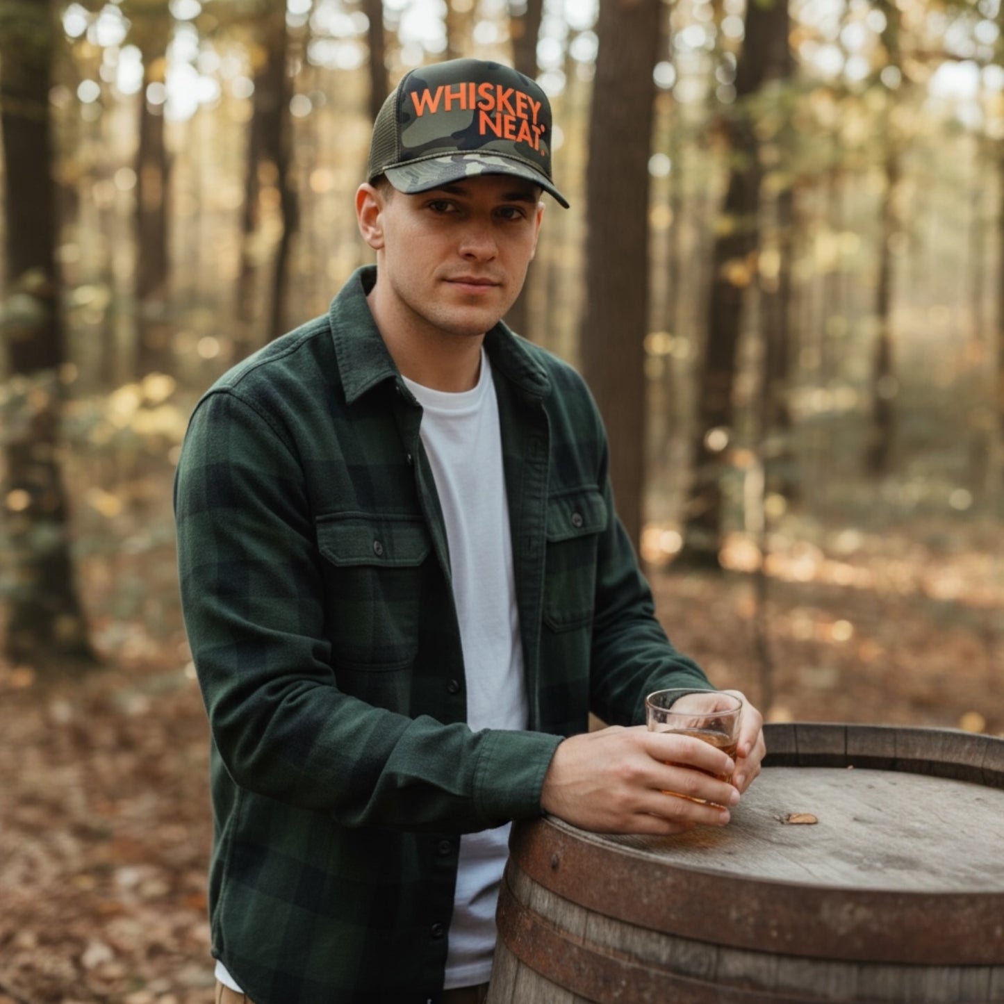 Whiskey Neat Trucker Hat – Otto Foam Snapback for Whiskey Lovers